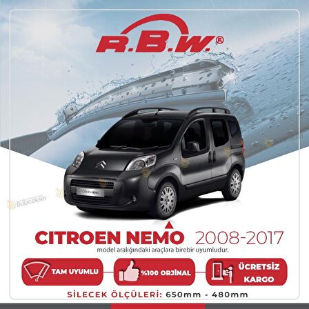 Citroen Nemo Muz Silecek Takımı (2008-2017) RBW