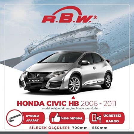 Honda Civic HB Muz Silecek Takımı (2006-2011) RBW