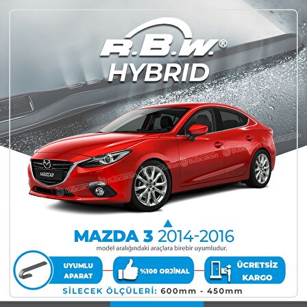Mazda 3 Sedan Ön Silecek Takımı (2014-2016) RBW Hibrit