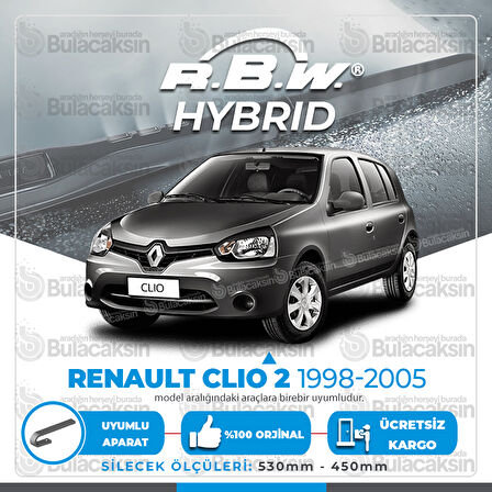 Renault Clio 2 Ön Silecek Takımı (1998-2005) RBW Hibrit