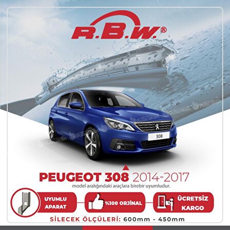 Peugeot 308 Muz Silecek Takımı (2014-2017) RBW