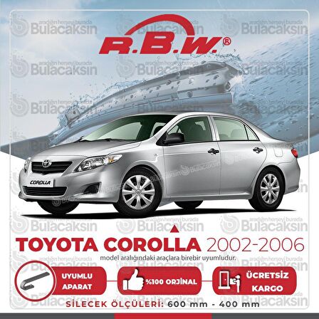 Toyota Corolla Sedan Muz Silecek Takımı (2002-2006) RBW