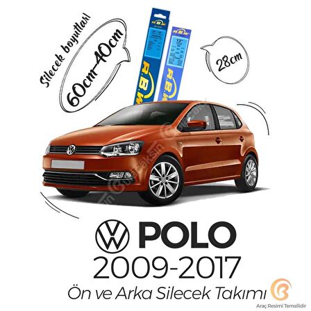 Volkswagen Polo Ön ve Arka Silecek Seti (2009-2017) RBW