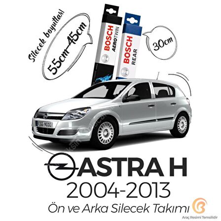 Bosch Aerotwin Opel Astra H 2004 - 2013 Ön ve Arka Silecek Seti