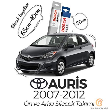 Toyota Auris Ön Arka Silecek Seti (2007-2012) Bosch Aeroeco