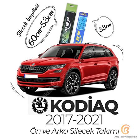 Skoda Kodiaq Ön Arka Silecek Seti (2017-2021) RBW PRO