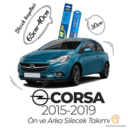 Opel Corsa E Ön Arka Silecek Seti (2014-2019) RBW