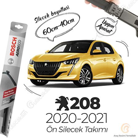 Peugeot 208 Ön Muz Silecek Takımı (2020-2021) Bosch Aeroeco