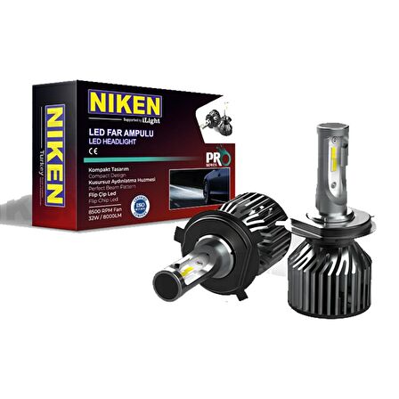 Niken Pro Serisi Flip Led Xenon Zenon H4 6500K - Slim Fan