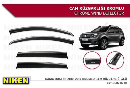 Dacia Duster Kromlu Cam Rüzgarlığı 4'lü Set (2010-2017) Niken