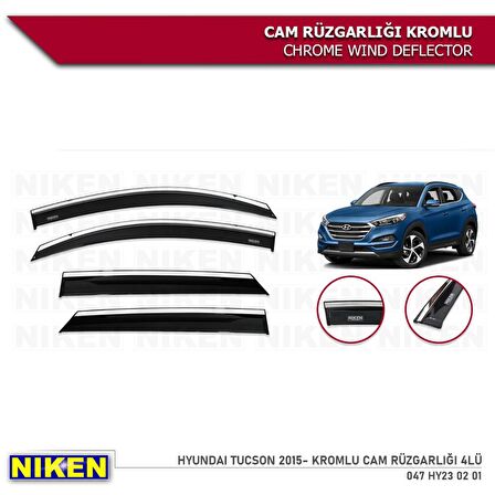 Hyundai Tucson Kromlu Cam Rüzgarlığı 4'lü Set (2015-2020) Niken