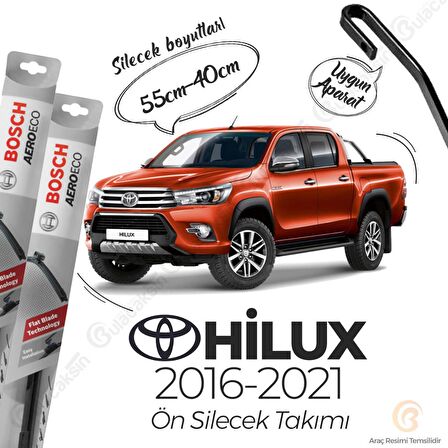 Toyota Hilux Muz Silecek Takımı (2016-2021) Bosch Aeroeco