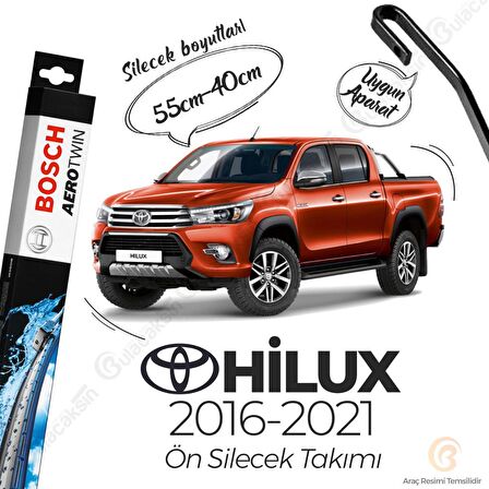 Toyota Hilux Muz Silecek Takımı (2016-2021) Bosch Aerotwin