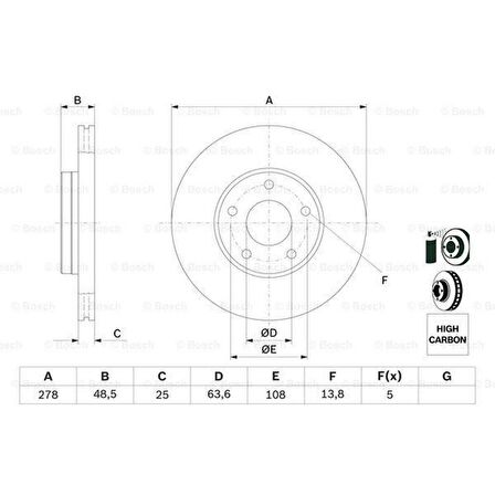 Bosch Ford Focus 2 2004-2012 Ön Fren Diski Takımı