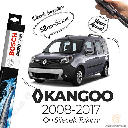 Renault Kangoo Muz Silecek Takımı (2008-2017) Bosch Aerotwin