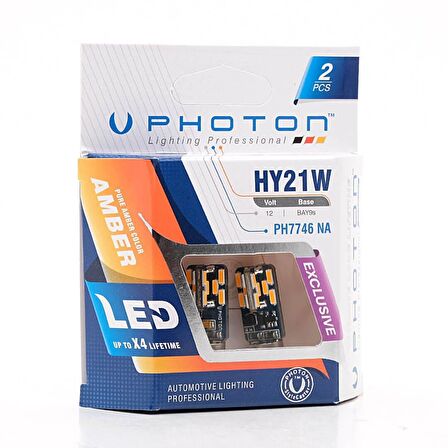 Photon PH7746NA 12-24V H21W Ampul 24 Led 2’li SET - Turuncu Işık