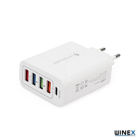 Winex 48 Watt Hızlı Şarj Aleti Beyaz