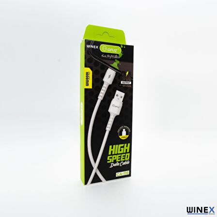 Winex GFZ116 Type-C 3.0A Hızlı Şarj ve Data Kablosu 1M Siyah