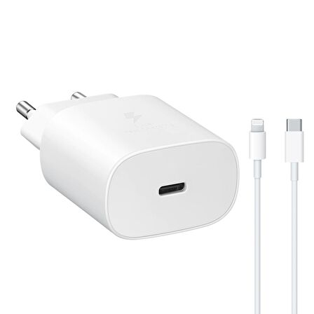 Oem TA800 Lightning - Type-C 25 Watt Hızlı Şarj Aleti Beyaz