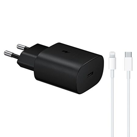 Oem TA800 Lightning - Type-C 25 Watt Hızlı Şarj Aleti Siyah