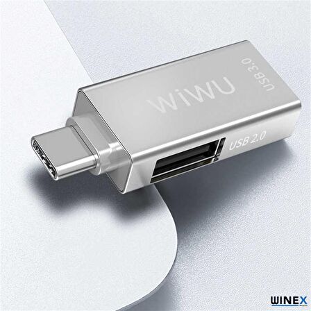 Winex Wiwu T02 USB Type-C Hub Çevirici ve Çoklayıcı Hub Gri