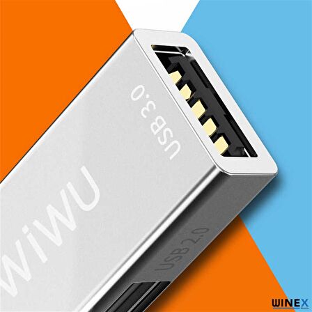 Winex Wiwu T02 USB Type-C Hub Çevirici ve Çoklayıcı Hub Gri