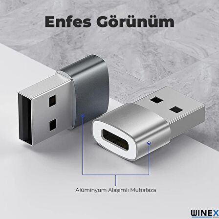 Winex UsbA to Type-C 3.1 Otg Çevirici Dönüştürücü Adaptör