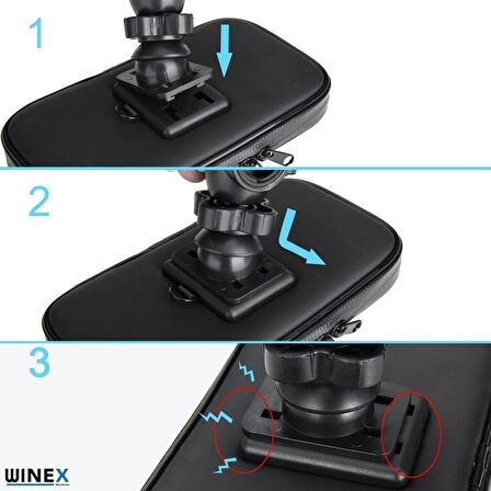 Winex Motorsiklet ve Bisiklet Su Geçirmez Telefon Tutucu
