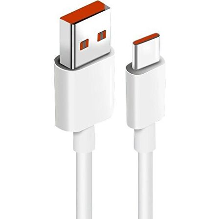Winex 6A 100W UsbA to Type-C Hızlı Data ve Şarj Kablosu Beyaz