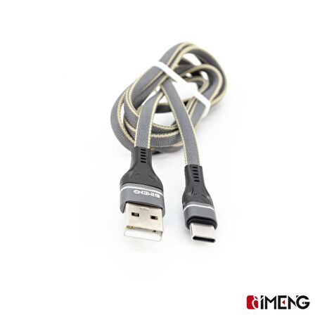 İmeng 3.1A UsbA to Type-C Örgülü Data ve Hızlı Şarj Kablosu ML108 Gri