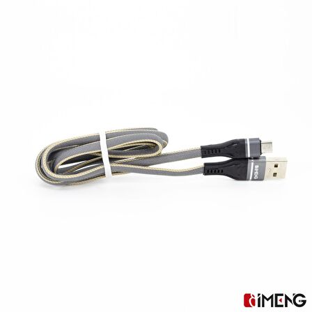 İmeng 3.1A UsbA to Micro Örgülü Data ve Şarj Hızlı Kablosu ML108 Gri