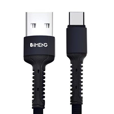 Imeng 3A UsbA to Type-C Pro Braided Örgülü Data ve Hizli Sarj Kablosu Siyah