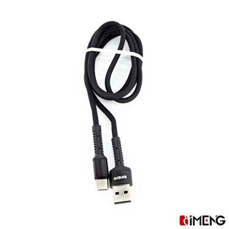 Imeng 3A UsbA to Type-C Pro Braided Örgülü Data ve Hizli Sarj Kablosu Siyah