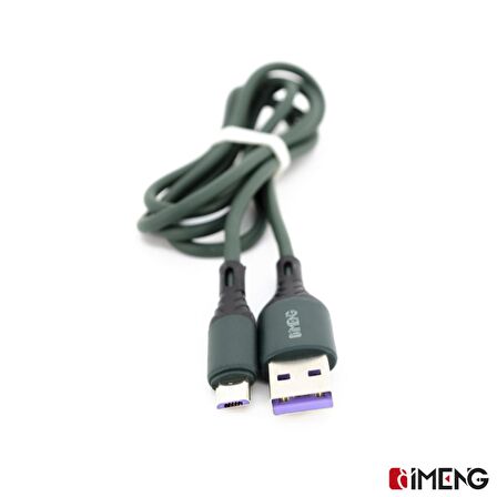 İmeng 6A 100W UsbA to Micro Data ve Hızlı Şarj Kablosu ML60 Yeşil