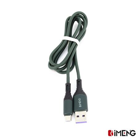 İmeng 6A 100W UsbA to Micro Data ve Hızlı Şarj Kablosu ML60 Yeşil