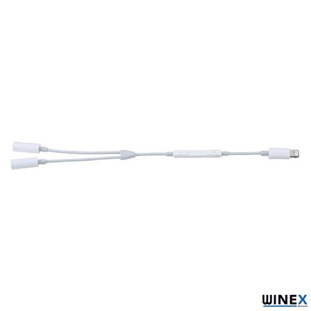 Winex 2in1 Lightning to Double 3.5mm Çıkışlı Jack Adaptör