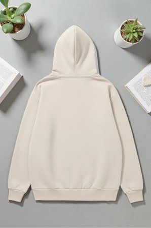 Unisex Nyc Tasarım Baskılı Kapüşonlu Sweatshirt