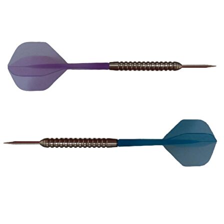 2 Set Dartsan Neon Entegre Dart Şaft-shaft Kanat Seti. Mavi-Mor