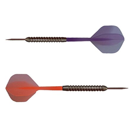 2 Set Dartsan Neon Entegre Dart Şaft-shaft Kanat Seti. Mor-Turuncu