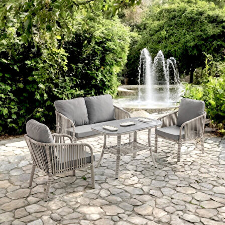 Capri Swing Artemis İkili Rattan Balkon Bahçe Takımı | Beyaz