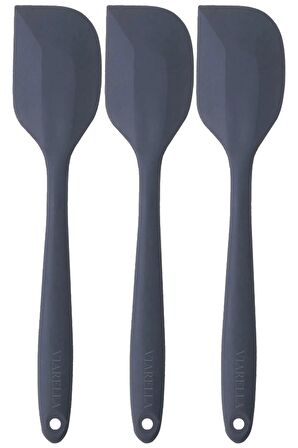 Yanmaz Yapışmaz Silikon Spatula Yassı Kaşık Seti 6lı Gri 27cm