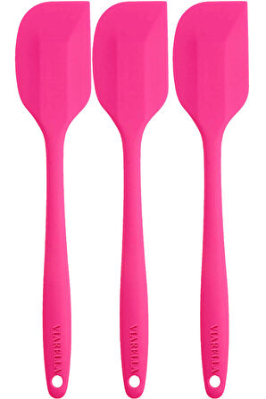 Silikon Spatula Set 3Lü Büyük Boy Yanmaz Çizmez Fuşya