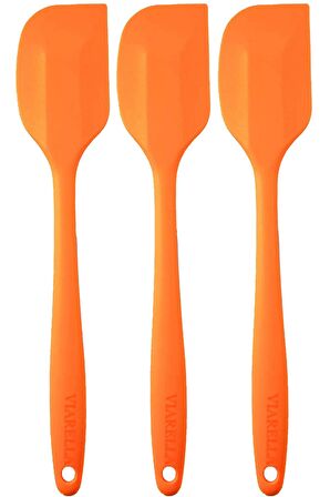 Silikon Kaşık Spatula Seti 6lı Yanmaz Yapışmaz Çizmez Turuncu 27cm