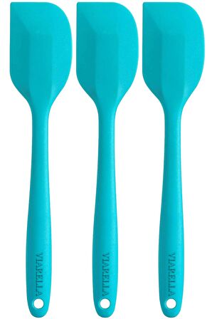 Silikon Kaşık Spatula Seti 6lı Yanmaz Yapışmaz Çizmez Turkuaz 27cm