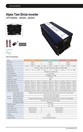 6000 WATT 24 VOLT DİĞİTAL EKRANLI TAM SİNÜS İNVERTER