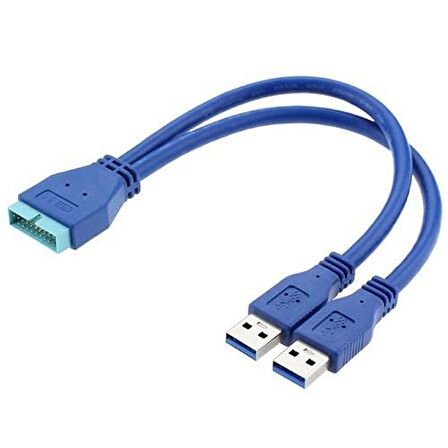 19 pin usb 3.0 to 2x usb erkek kablo anakart için usb 3.0 kabl