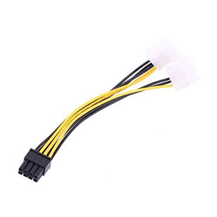 8 pin PCIE için 2x Molex ekran kartı güç kablosu