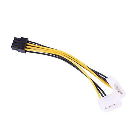 8 pin PCIE için 2x Molex ekran kartı güç kablosu