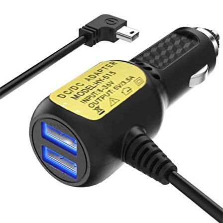 Navigasyon araç şarj adaptörü ve çift çıkışlı usb 5v1A -5v2.5A