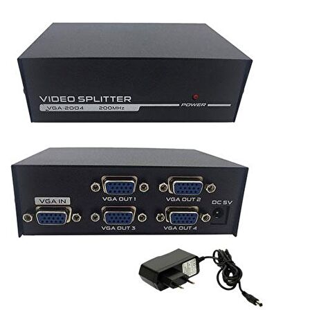 vga 4 port çoğaltıcı 1 kasa 4 monitör 200 mhz VGA splitter